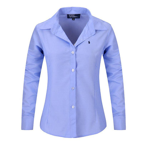 2016 New Women Long Sleeve Pure Color Striped Blouses Turn Down Collar Casual High Street Woman Fashion Shirts Blusas Feminino