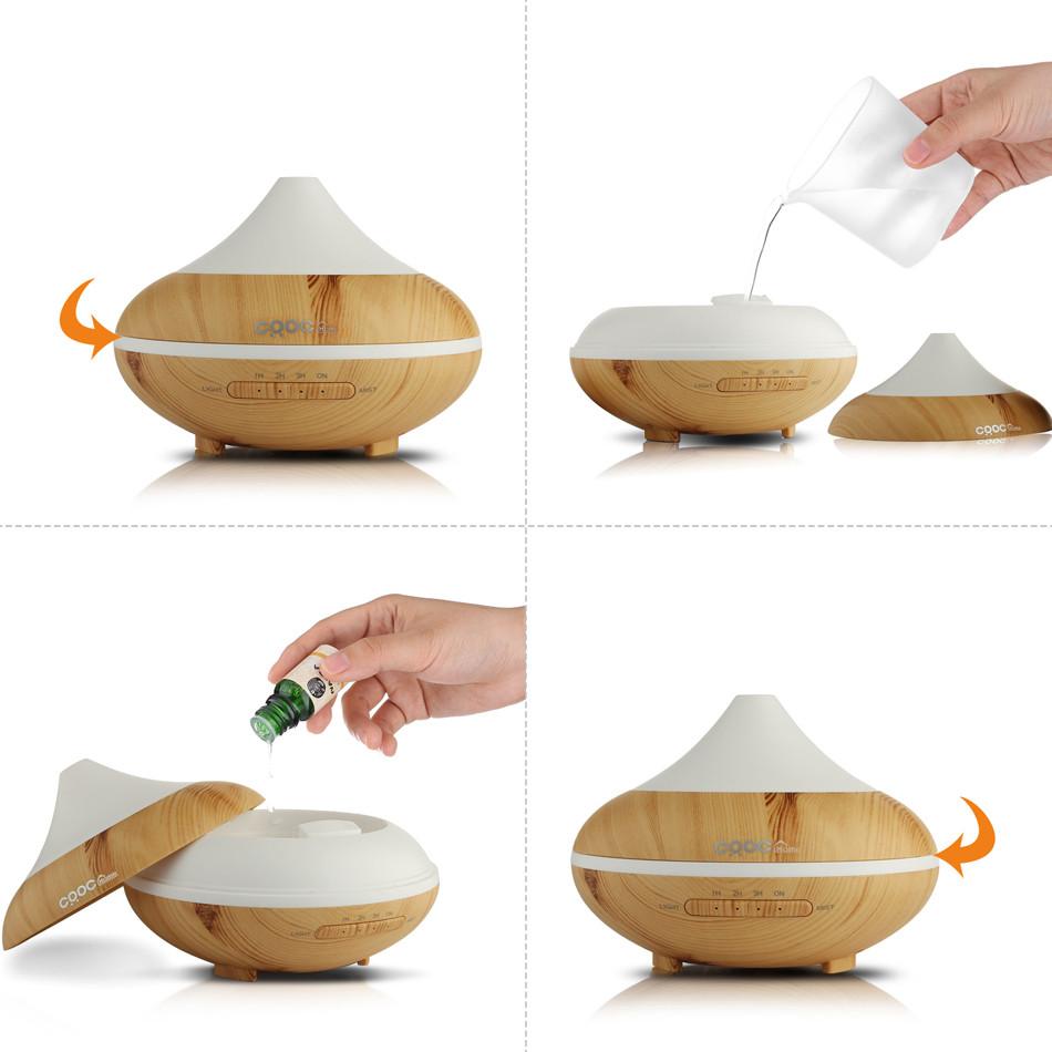 Changing Color Ultrasonic Essential Oil Diffuser and Humidifier