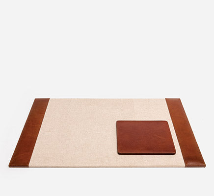 Sterling Leather Desk Blotter And Mouse Pad Set