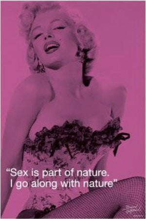 Marilyn Monroe pinup poster 24x36" "Sex is part of nature I go with Nature" 