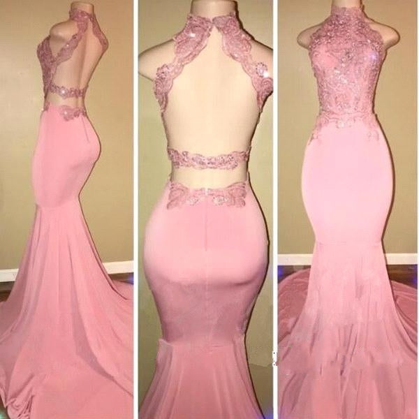 pink mermaid prom dresses 2019