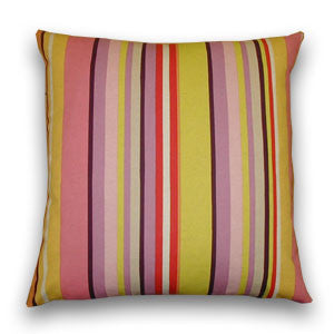 Jazz Stripe Large Cushion, Pink & Port