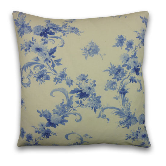 blue and cream cushions