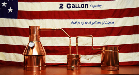 2 Gallon Copper Moonshine Still, 0.6 Gallons of Liquor Capacity