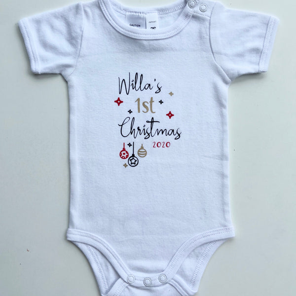 personalised first christmas outfit