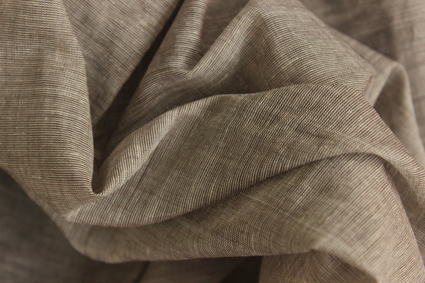 Grey 'handloom mark' handwoven begumpuri saree with thin black contrast border. TCB-PI10-C2-BG