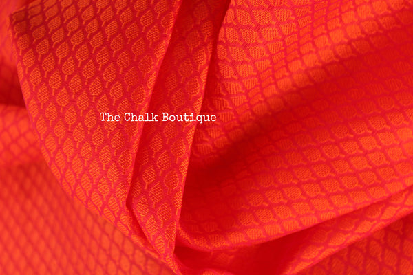 Reddish Pink Muslin Tanchoi Semi Katan Benarasi silk saree with all over weave. TCB-TN11-MC1