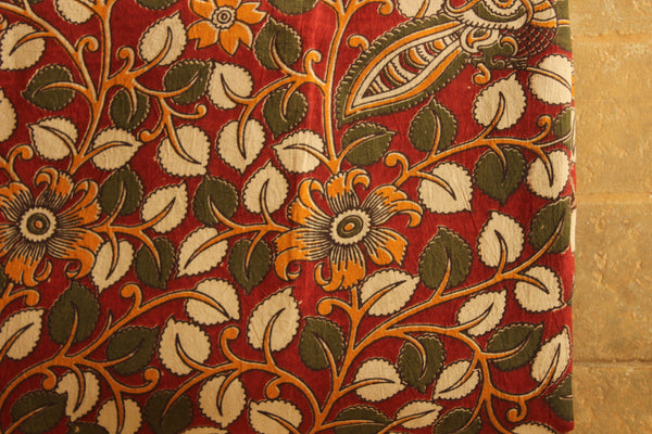 Floral Cotton Kalamkari Fabric.