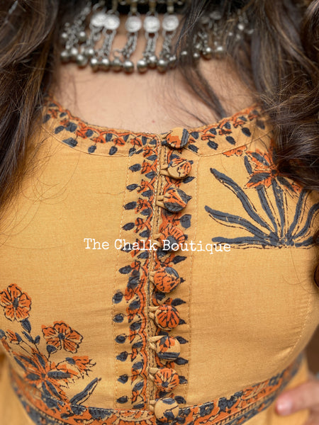 Nakshatra Sandalwood Colour Twist and Twirl Dress