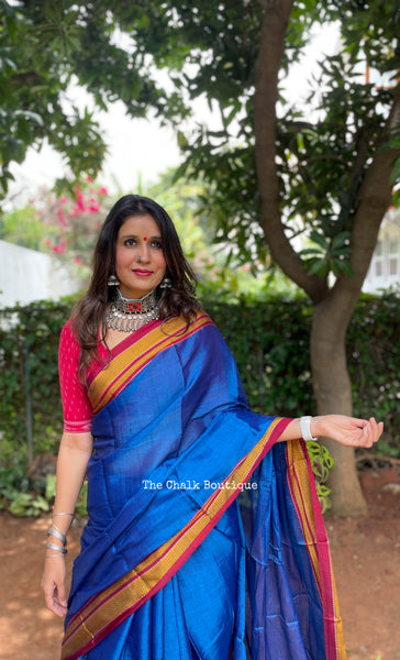 | Blue Light | Ilkal Saree in cotton silk