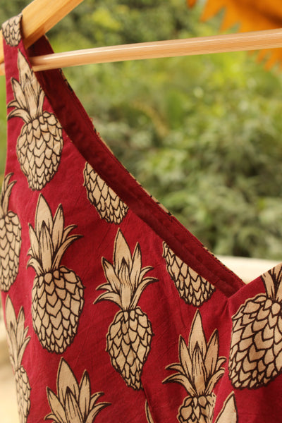 | Pineapple Sorbet | - Pink padded V neck Sleeveless Cotton Blouse.