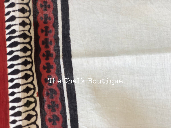 | Tulip | Black Traditional Dabu Handblock printed Cotton saree.