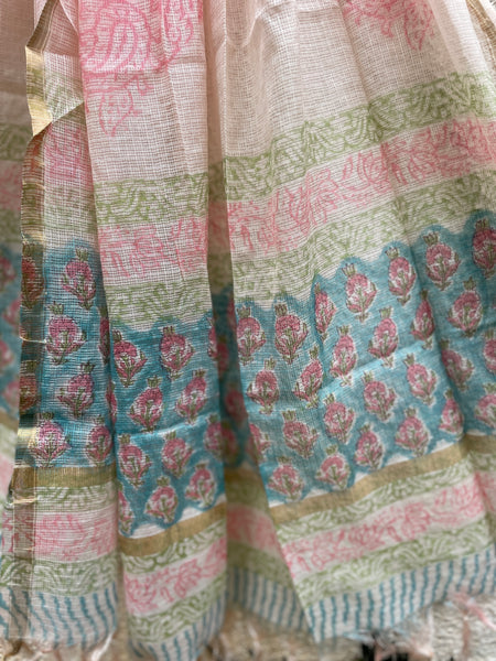Hand Block Print Cotton Unstitched Suit Set