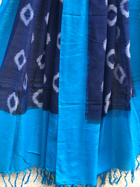 Pochampally Double Ikat Dupatta Unstitched Suit Set