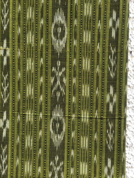 Green Sambalpuri Ikat Unstitched Suit Set