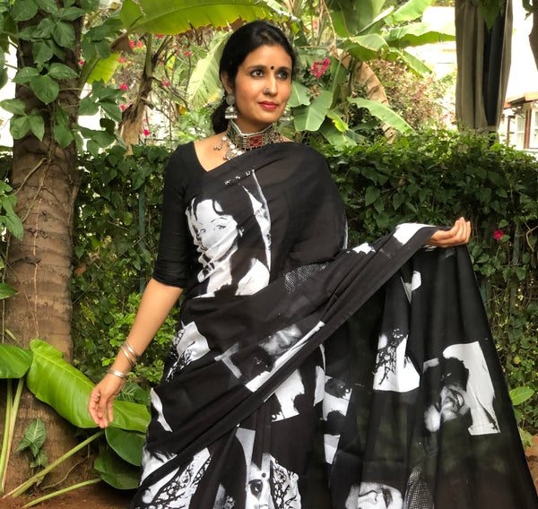 | Mumbai Matinee | Printed mul cotton saree .