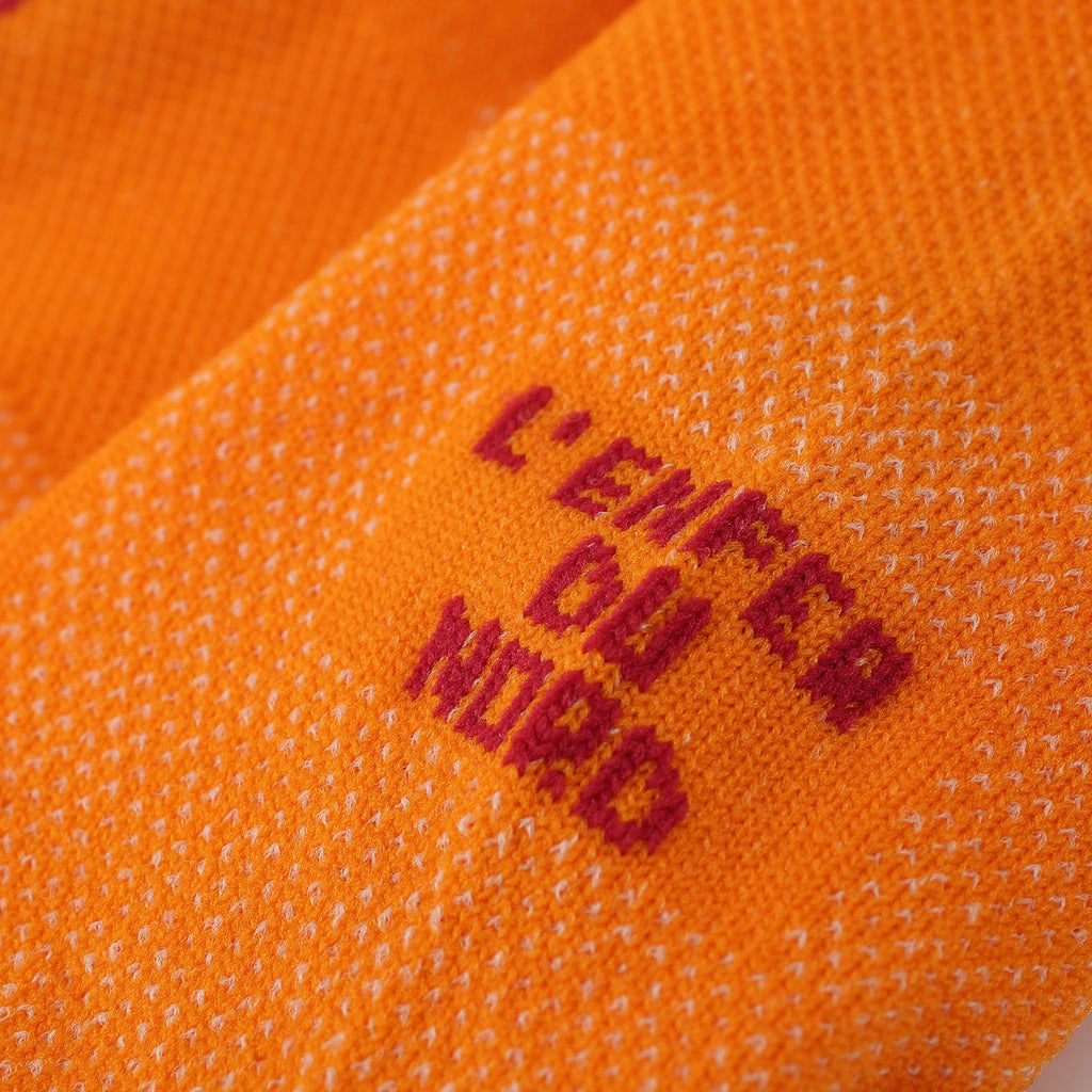 orange cycling sock