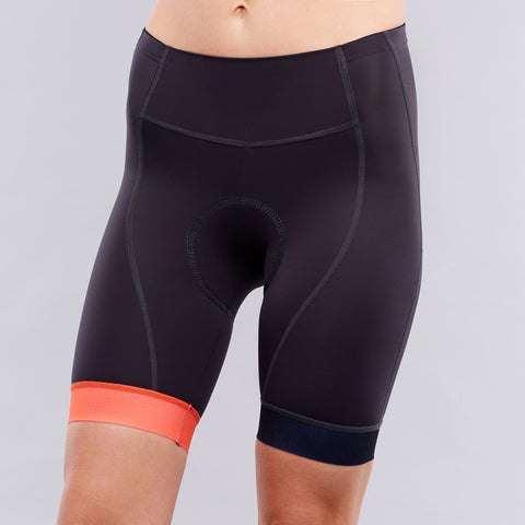 Padded women's cycling shorts on OMNIUM