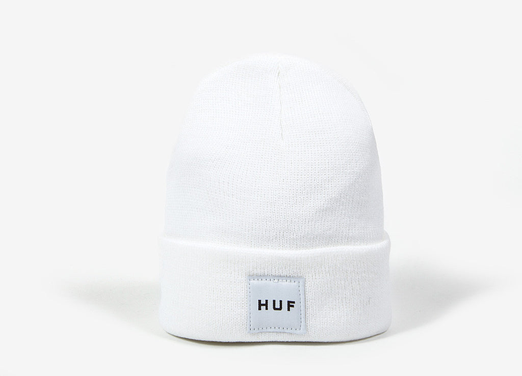 HUF Box Logo Beanie - White