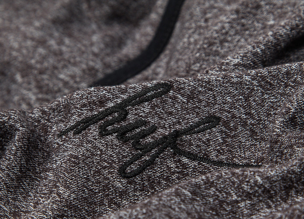 HUF Mock Twist L/S Script Henley - Charcoal Heather