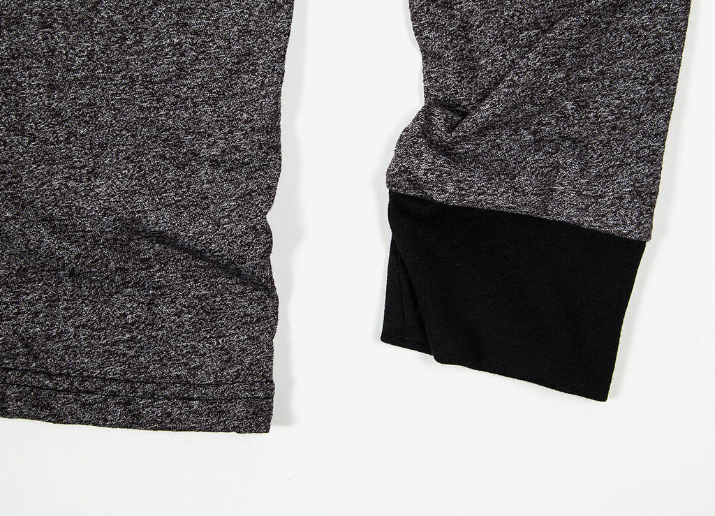 HUF Mock Twist L/S Script Henley - Charcoal Heather