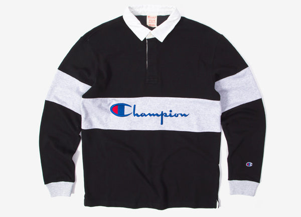 Champion Long Sleeve Polo Shirt Black 