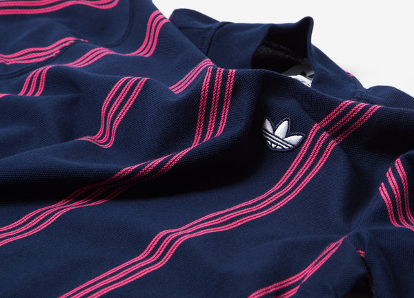 adidas originals stand collar t shirt navy