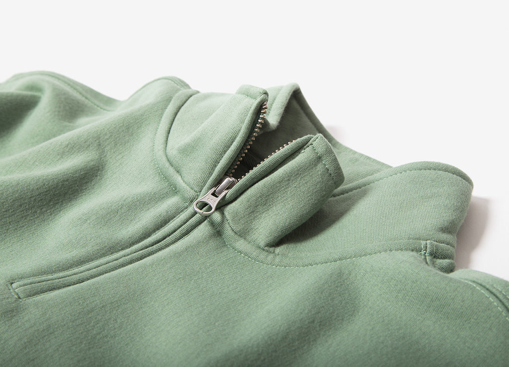 Obey Gaze Mock Neck 1/4 Zip Sweatshirt - Light Sage