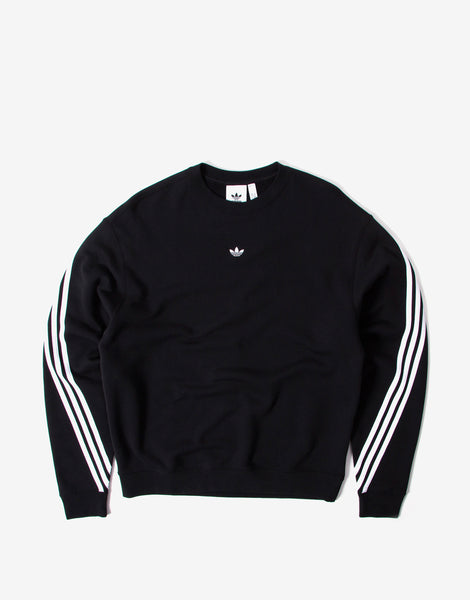 black adidas sweatshirt with white stripes