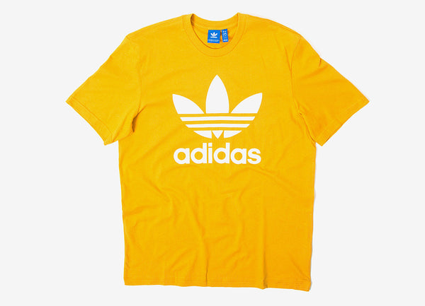 yellow adidas trefoil t shirt