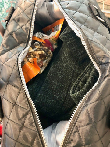 Stuffed. When our tester took the Simplily Travel Weekender  on a recent flight, she packed in a MacBook Pro, a sweatshirt, a pouch filled with electronic cords, and, in the zipper compartment, the <a href="https://www.amazon.com/Hanging-Accessories-Organizer-Exterior-Interior/dp/B01HPEG6SS/ref=asc_df_B01HPEG6SS/?tag=hyprod-20&amp;linkCode=df0&amp;hvadid=167132391500&amp;hvpos=1o1&amp;hvnetw=g&amp;hvrand=4541931988074462739&amp;hvpone=&amp;hvptwo=&amp;hvqmt=&amp;hvdev=c&amp;hvdvcmdl=&amp;hvlocint=&amp;hvlocphy=9012420&amp;hvtargid=pla-312148129343&amp;psc=1">Simplily Co. Hanging Travel Jewelry &amp; Accessories Organizer Roll Bag</a>, with her Kindle in the outside pocket. She was shocked when her mid-weight jacket then fit snuggly on top of it all. (Not to mention a last-minute bag of trail mix.) It all fit! And the durable zipper closed without a challenge.