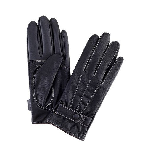 mens black leather touchscreen gloves