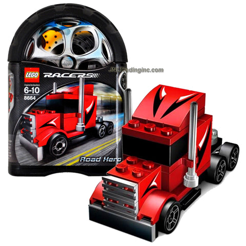Lego Year 2006 Racers Series Tiny Turbos Car Set # 8664 - Rig Truck ROAD HERO (Total Pieces: 55)