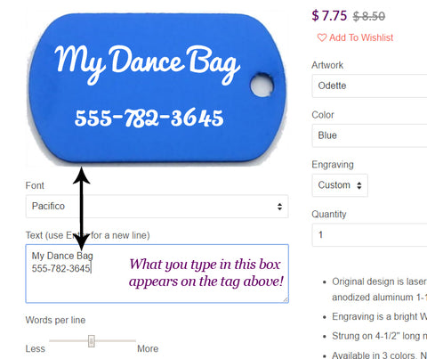 Preview tool for bag tags