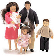 Modern Hispanic Dollhouse Family (5 