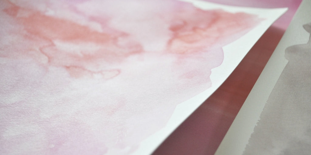 pink watercolor washes