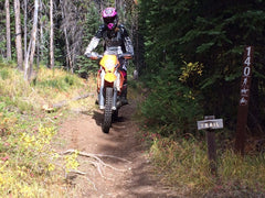 Motorcycle on a trail in Idaho