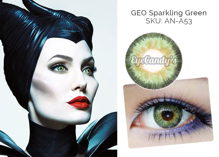 These bright green colored contacts will give you the Maleficent Look seen on Angelina Jolie in the popular Disney movie!