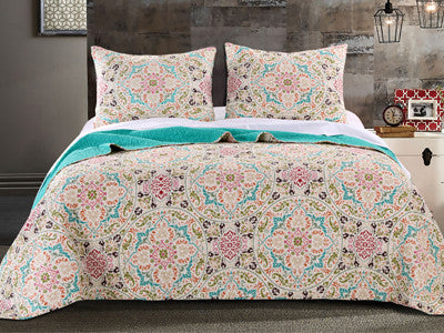 Morocco Gem Bohemian Inspired Quilt Bedding Boho Bed Set 3 Pc Free Shipping