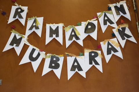 Ramadan Mubarak Handmade Banner - The Little Fair Trade Shop, Dubai, UAE