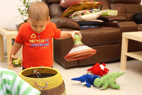 Fairtrade organic children's T-shirt ''I recycle my tantrums'' with Adam May 2016 Photoshoot the Lilfairtrade Shop Dubai UAE