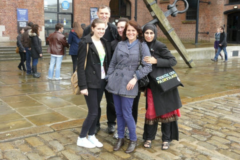 Liverpool Fair Trade Postgraduate Course - Sabeena Ahmed with Jenny Foster and other fairtrade campaigners, June 2012