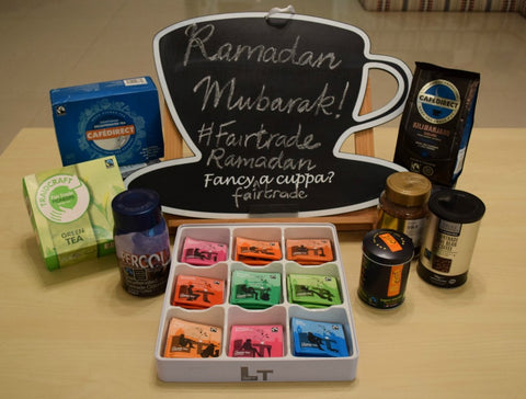 Ramadan Mubarak Tea Cup Chalkboard sign - The Little Fair Trade Shop