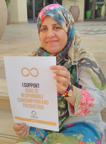 Irem Ahmed shows her support for SDG 12 Responsible Consumption and Production at Madinat Jumeirah Dubai September 2018