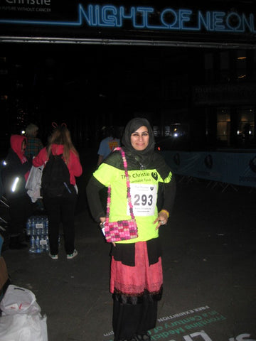 Sabeena Ahmed participating in the Night of Neon 10km walk for The Christies Hospital, Manchester, UK - October 2016