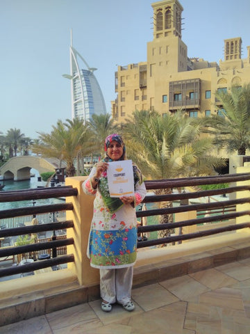 Irem Ahmed shows her support for SDG 2 Zero Hunger at Madinat Jumeirah Dubai September 2018