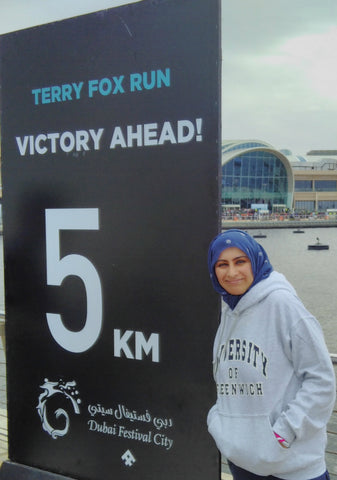 The Little Fair Trade Shop's Sabeena Ahmed participating in The Terry Fox Run Dubai, UAE - Feb 17