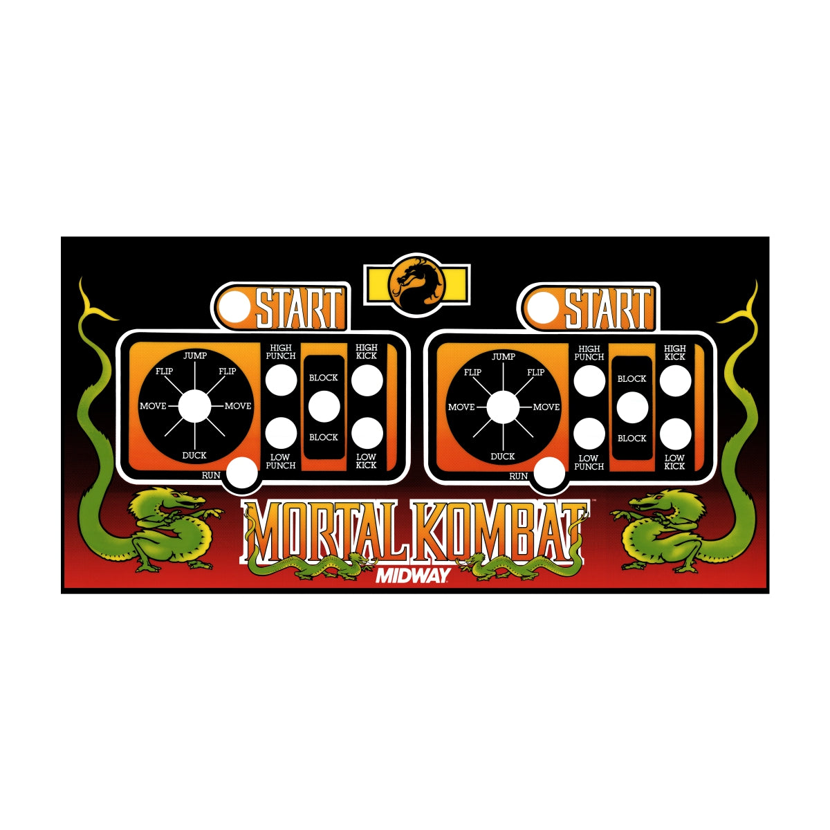 Mortal Kombat 1 Arcade Control Panel Box Art Artwork Overlay Mk1 Cpo Midway