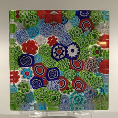 Modern Signed Murano Art Glass Paperweight Close Packed Millefiori Block