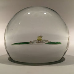 Rare Vintage Hugh Smith Art Glass Paperweight White Floral Lampwork